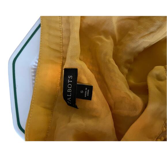 Talbots‎ gold embroidered tunic top S long sleeve fall color v neck long sleeve - Picture 2 of 5